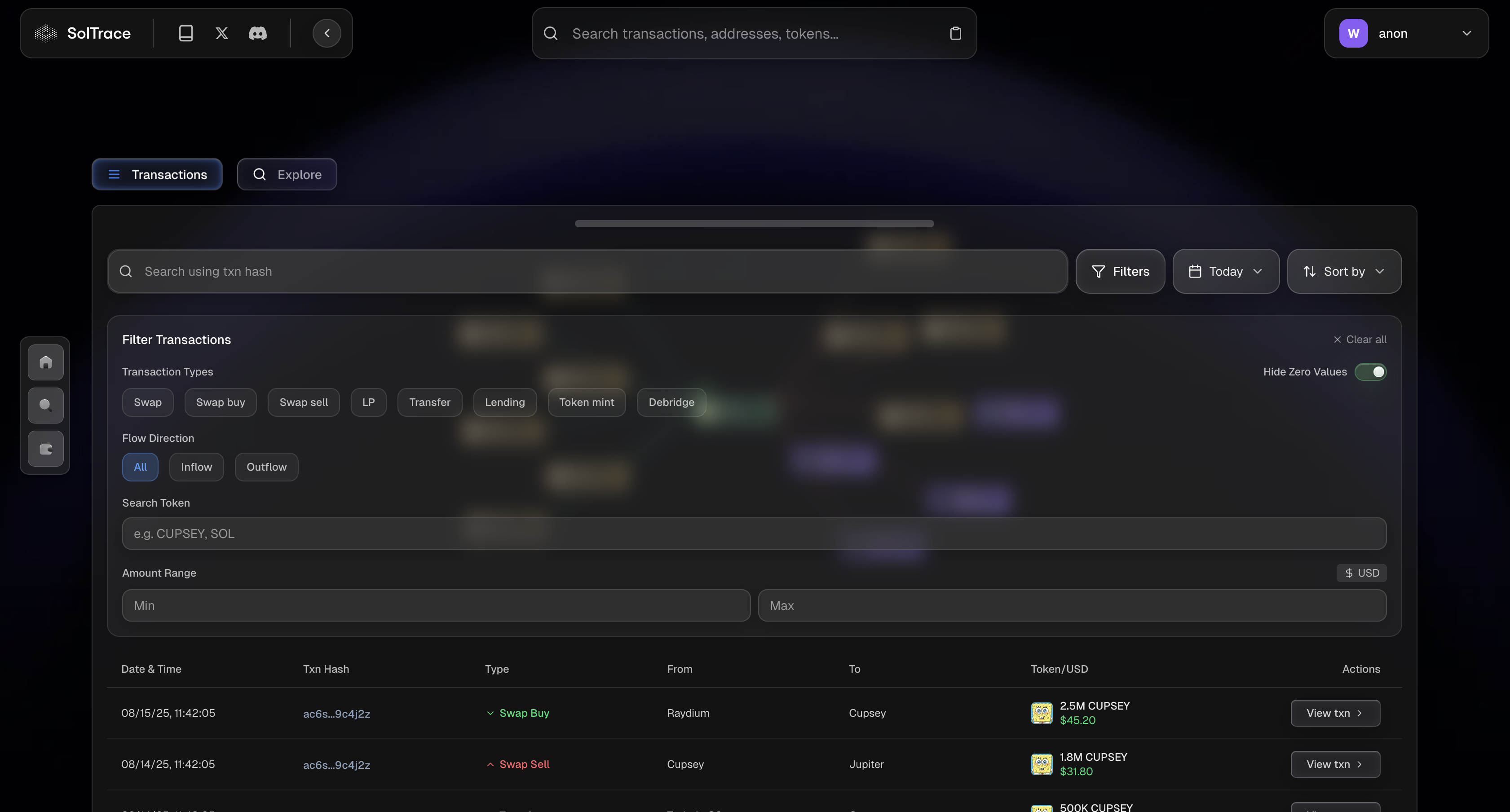 Transaction Tracking